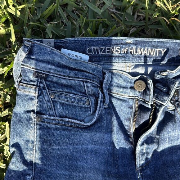 Trendy Blue Women's Jeans - Citizens of Humanity Rocket Crop High Rise Skinny - Picture 3 of 4